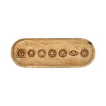 Ovaal Dienblad 7 Chakra Mangohout - 29 cm x 10 cm - Afbeelding 2