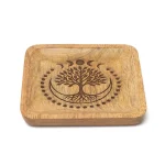 Vierkant Dienblad Levensboom Mangohout - 17 cm x 17 cm