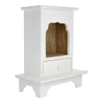 Altaar op voet mangohout whitewash - 30 cm x 25 cm x 13 cm