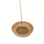 Wierookhouder Schaal Bloem des Levens Mangohout - Ø13 cm x 3 cm - Afbeelding 3