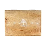 Tarotdoos Levensboom Mangohout Whitewash - 18 cm x 12 cm x 6 cm - Afbeelding 2