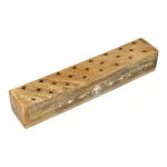 Wierookbrander kistje Levensboom mangohout whitewash - 31 cm x 6 cm x 5 cm