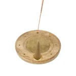 Wierookbrander rond Bloem des Levens mangohout messing - Ø 10 cm x 1 cm - Afbeelding 3