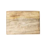 Tarotdoos Alziend Oog Mangohout Whitewash - 18 cm x 12 cm x 6 cm - Afbeelding 2