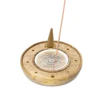 Ronde Wierookhouder Alziend Oog Mangohout Whitewash - Ø10 cm - Afbeelding 3