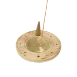 Wierookbrander rond Alziend Oog mangohout messing - Ø 10 cm x 1 cm - Afbeelding 3